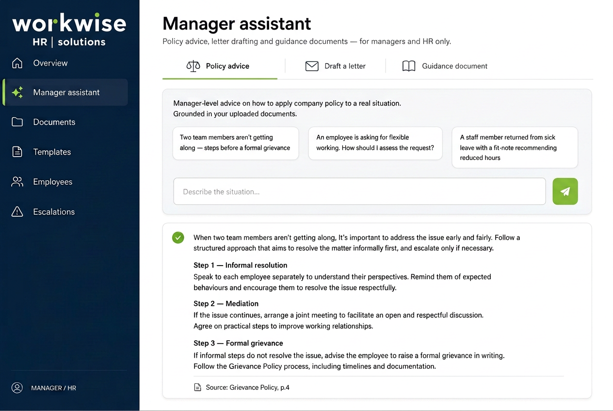WorkWise admin dashboard